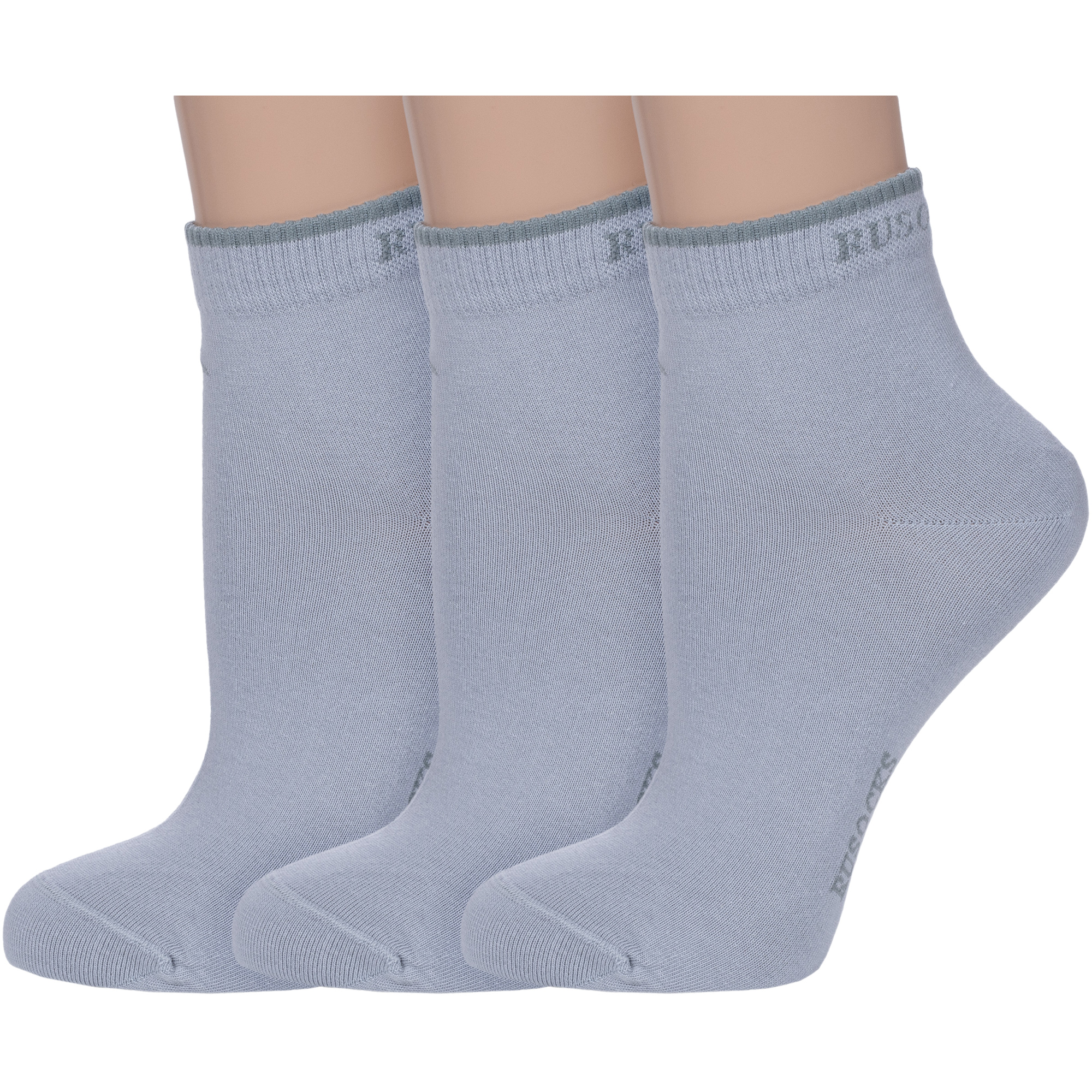 Комплект носков женских Rusocks 3-Ж-1350-02 серых 23-25