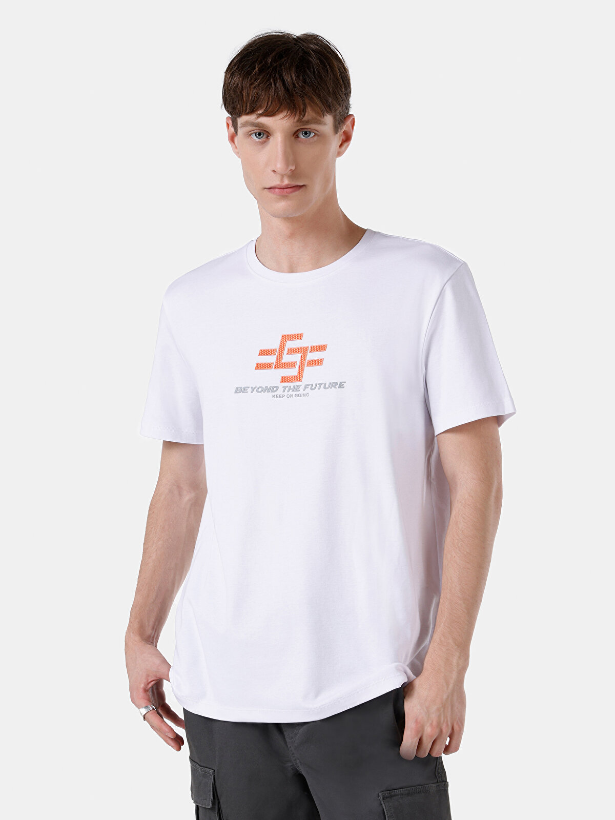 

Футболка мужская Colin's CL1066764 белая XS, Белый, CL1066764