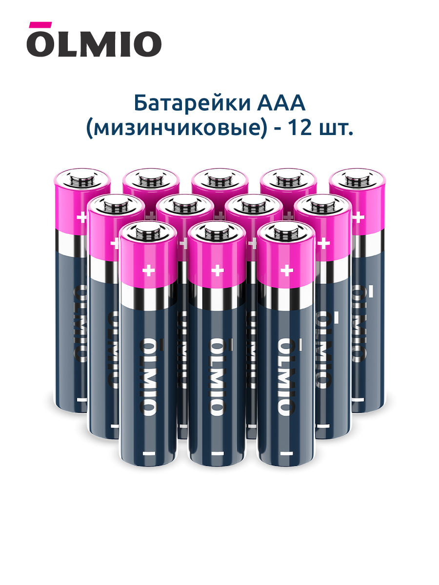 Щелочные батарейки Olmio AAA/LR03 12шт, блистер