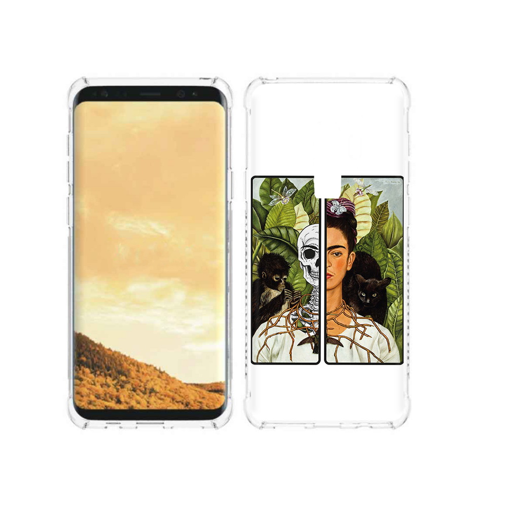 

Чехол MyPads Tocco для Samsung Galaxy S9 сдвоенная картинка девушка скелет, Прозрачный, Tocco