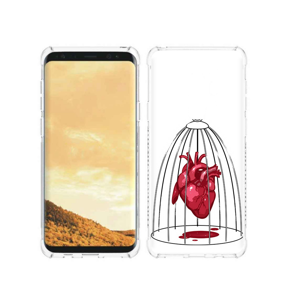 

Чехол MyPads Tocco для Samsung Galaxy S9 сердце в клетке (PT98329.588.597), Прозрачный, Tocco