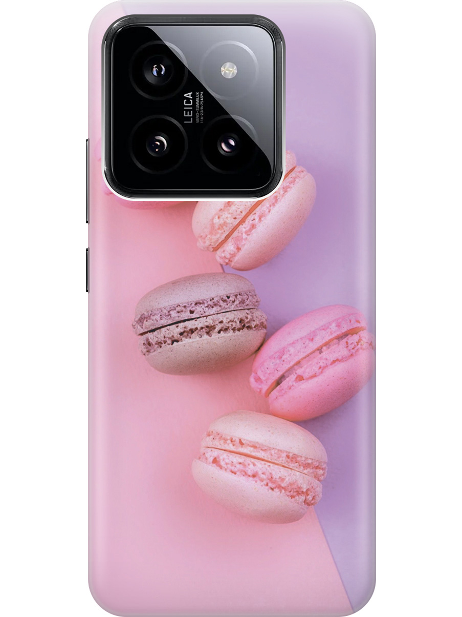 

Силиконовый чехол на Xiaomi 14 с рисунком "Розовые макаруны", Розовый;фиолетовый, 20012082