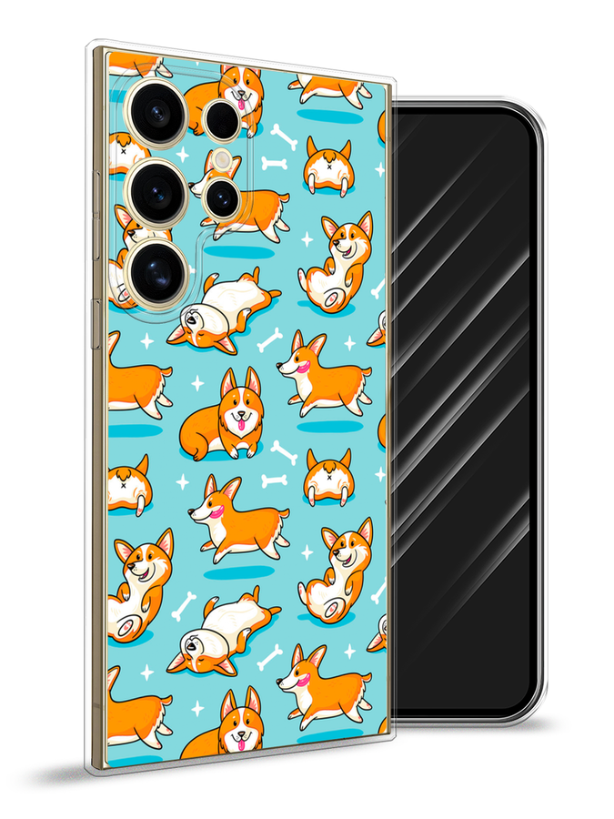 

Чехол Awog на Samsung Galaxy S24 Ultra "Веселые корги", Коричневый, 2109250-1