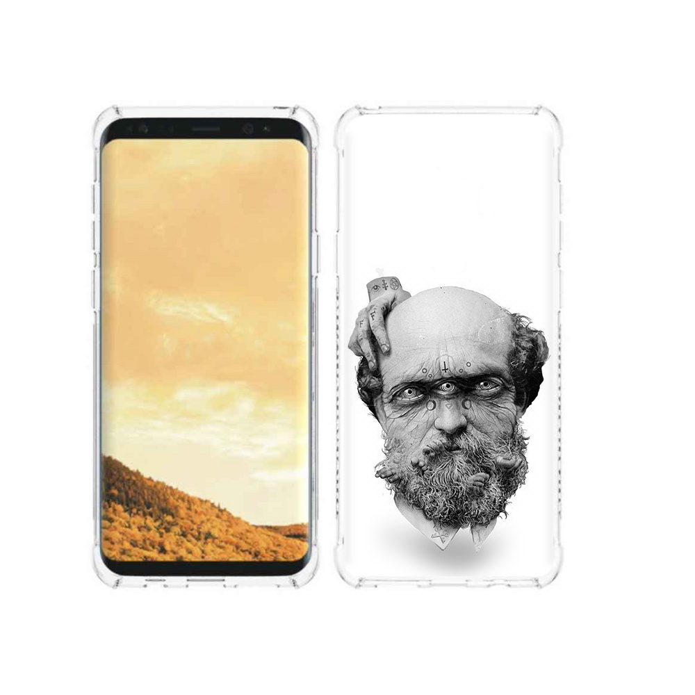 

Чехол MyPads Tocco для Samsung Galaxy S9 страшный бородатый мужчина абстракция, Прозрачный, Tocco