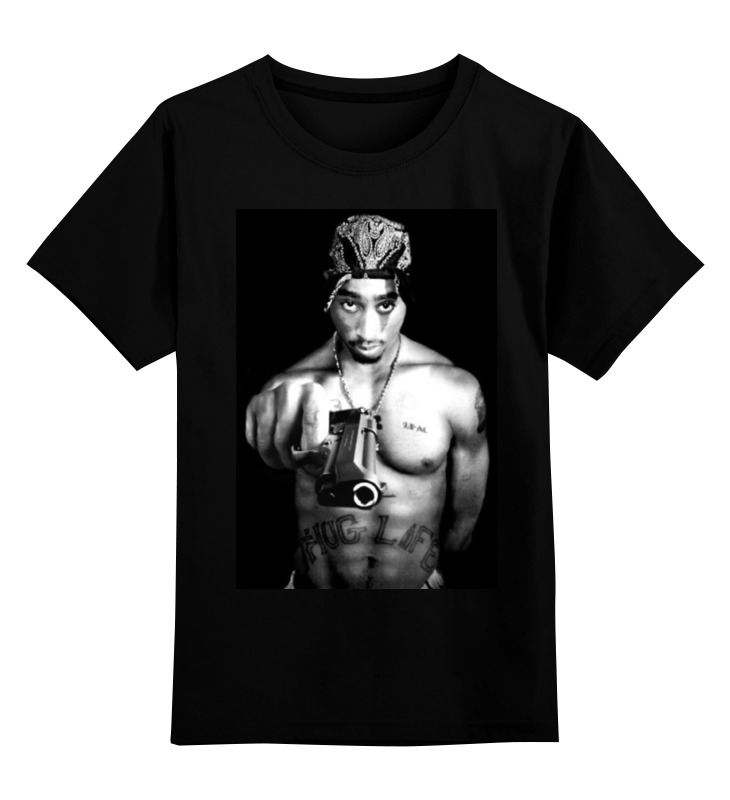 

Футболка детская Printio 2pac & the gun t цв. черный р. 104, 2pac & the gun t