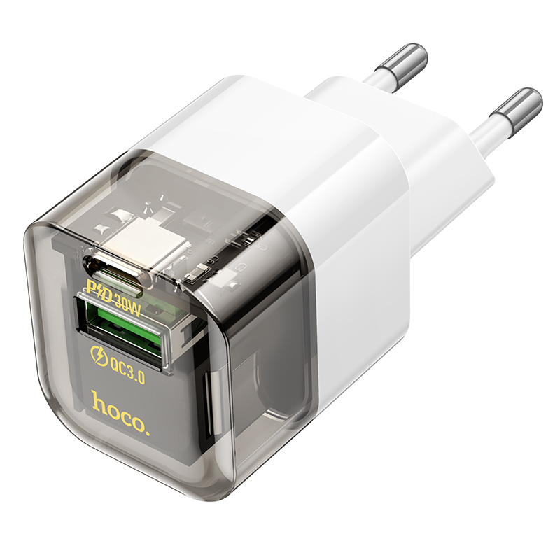 

Сетевое зарядное устройство Hoco 1xUSB, 1xUSB Type-C 30 А черный