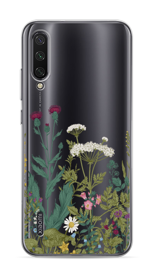 

Чехол на Xiaomi Mi CC9E "Дикие полевые цветы", Зеленый;розовый;белый, 36050-2