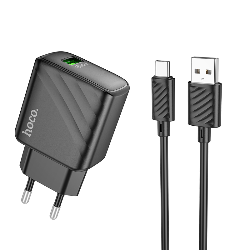

Сетевое зарядное устройство Hoco type-c - usb 1xUSB 3 А черный