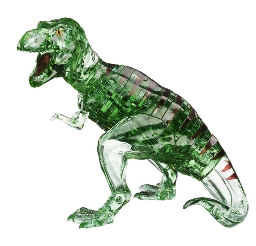 3D Головоломка Crystal Puzzle Динозавр T-Rex зеленый со стикерами