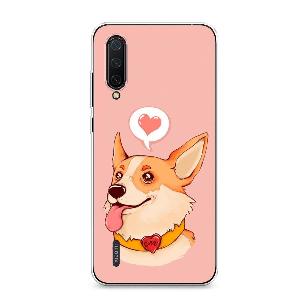 

Чехол на Xiaomi Mi CC9 "Корги язык", Розовый;коричневый, 36150-1