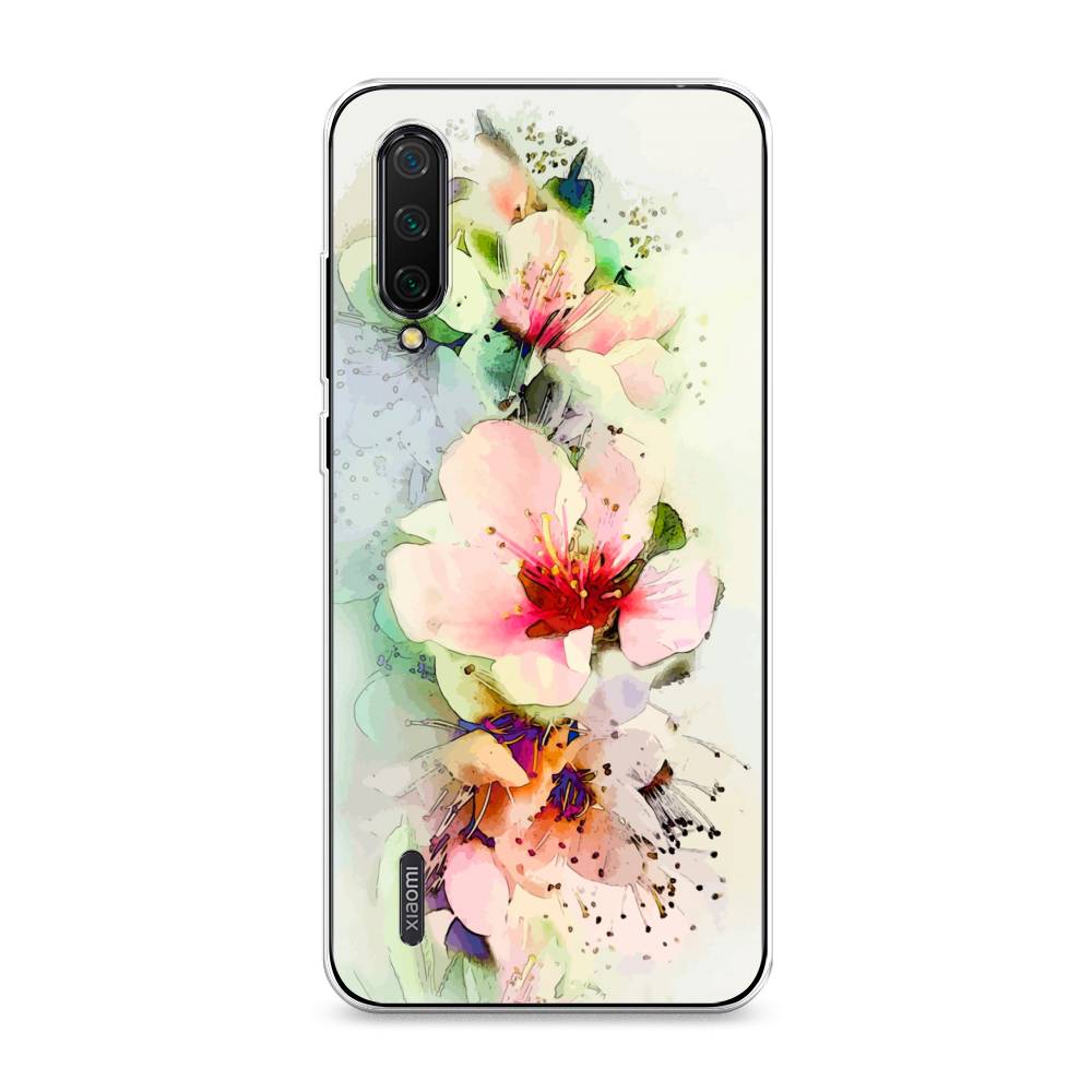 

Чехол на Xiaomi Mi CC9 "Нежные цветы", Зеленый;розовый, 36150-2