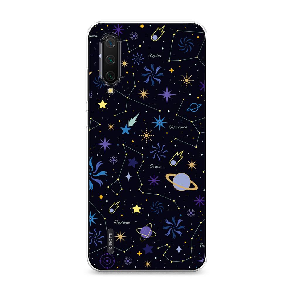 

Чехол на Xiaomi Mi CC9 "Цветной космос", Желтый, 36150-2