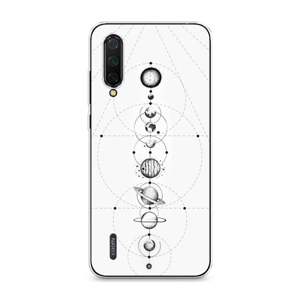 

Чехол на Xiaomi Mi CC9 "Парад планет", Серый, 36150-2