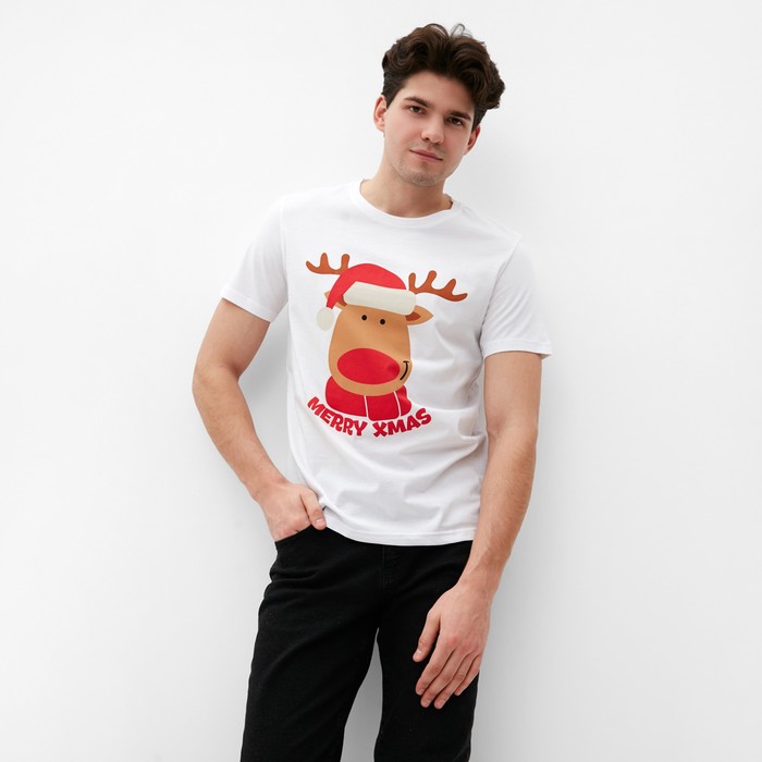 

Футболка мужская KAFTAN Merry Xmas белая 52 RU, Белый, Merry Xmas