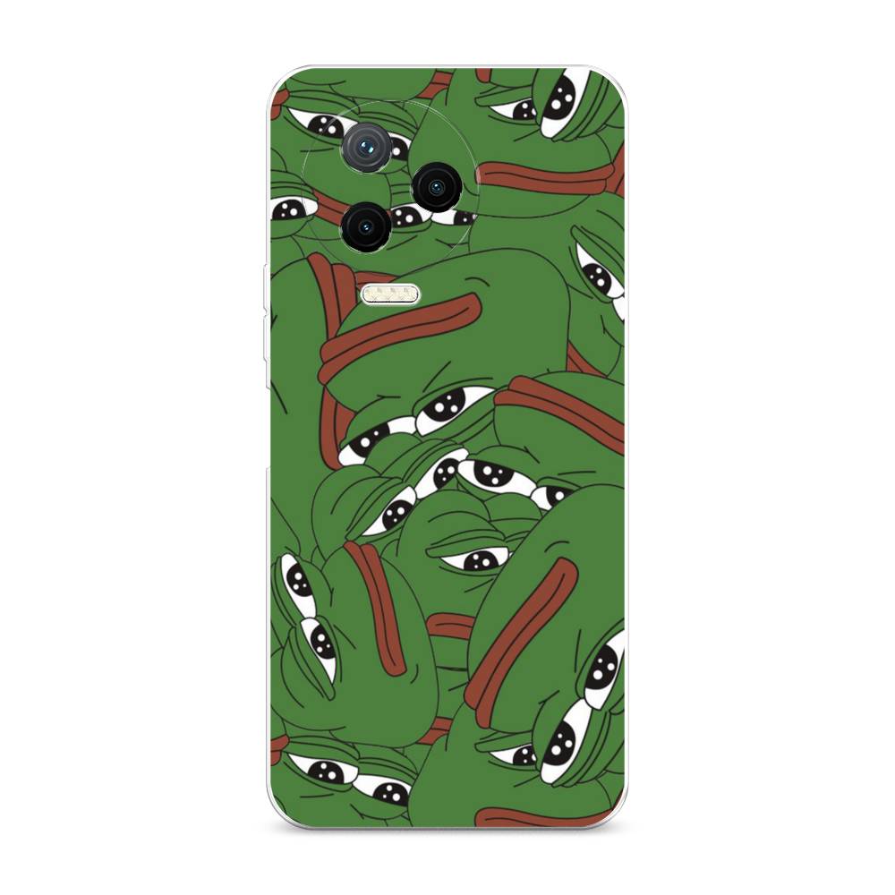 

Чехол Awog на Infinix NOTE 12 2023 / Инфиникс Нот 12 2023 "Печальный frog", Зеленый;белый