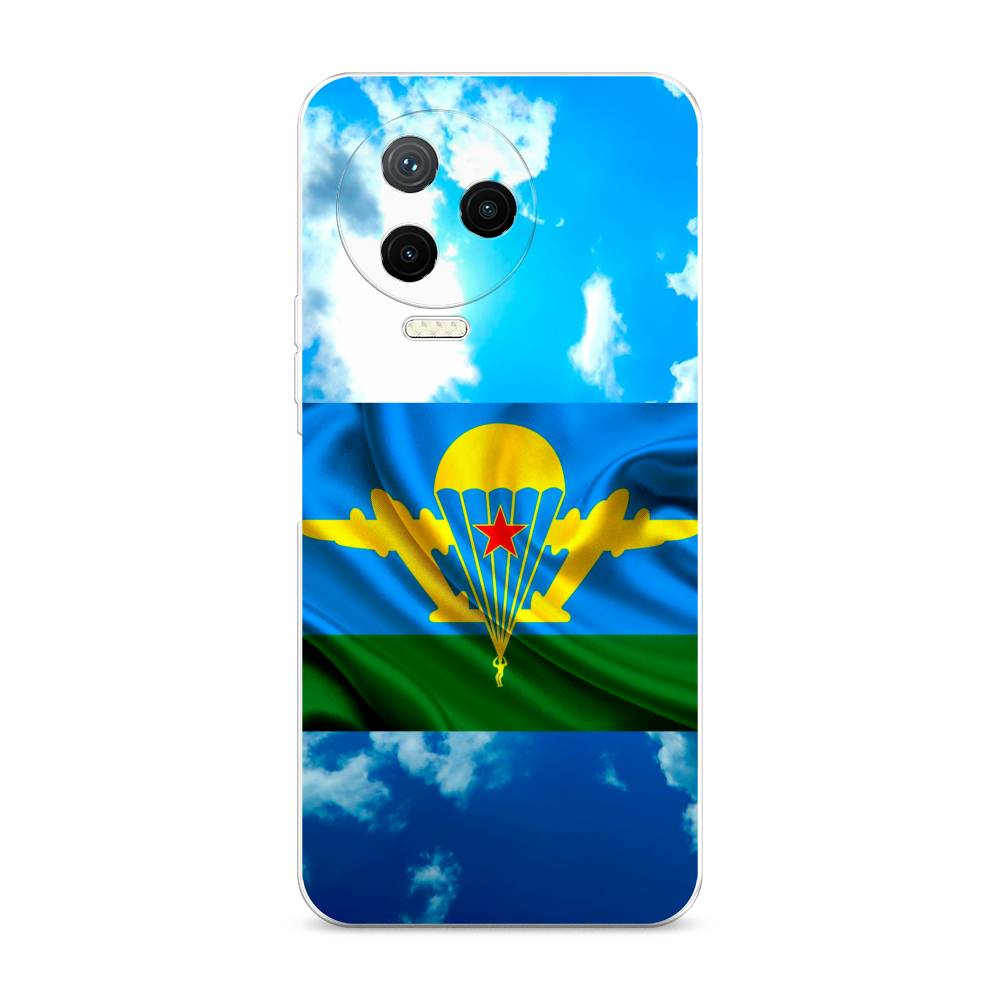

Чехол Awog на Infinix NOTE 12 2023 / Инфиникс Нот 12 2023 "ВДВ флаг в небесах", Синий;зеленый;желтый