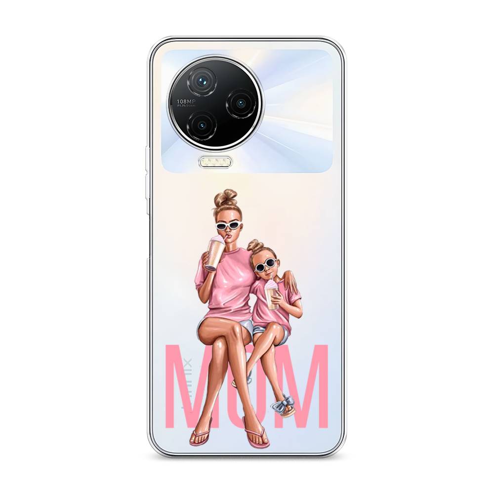 

Чехол Awog на Infinix NOTE 12 2023 / Инфиникс Нот 12 2023 "Lovely mom", Синий;бежевый;розовый