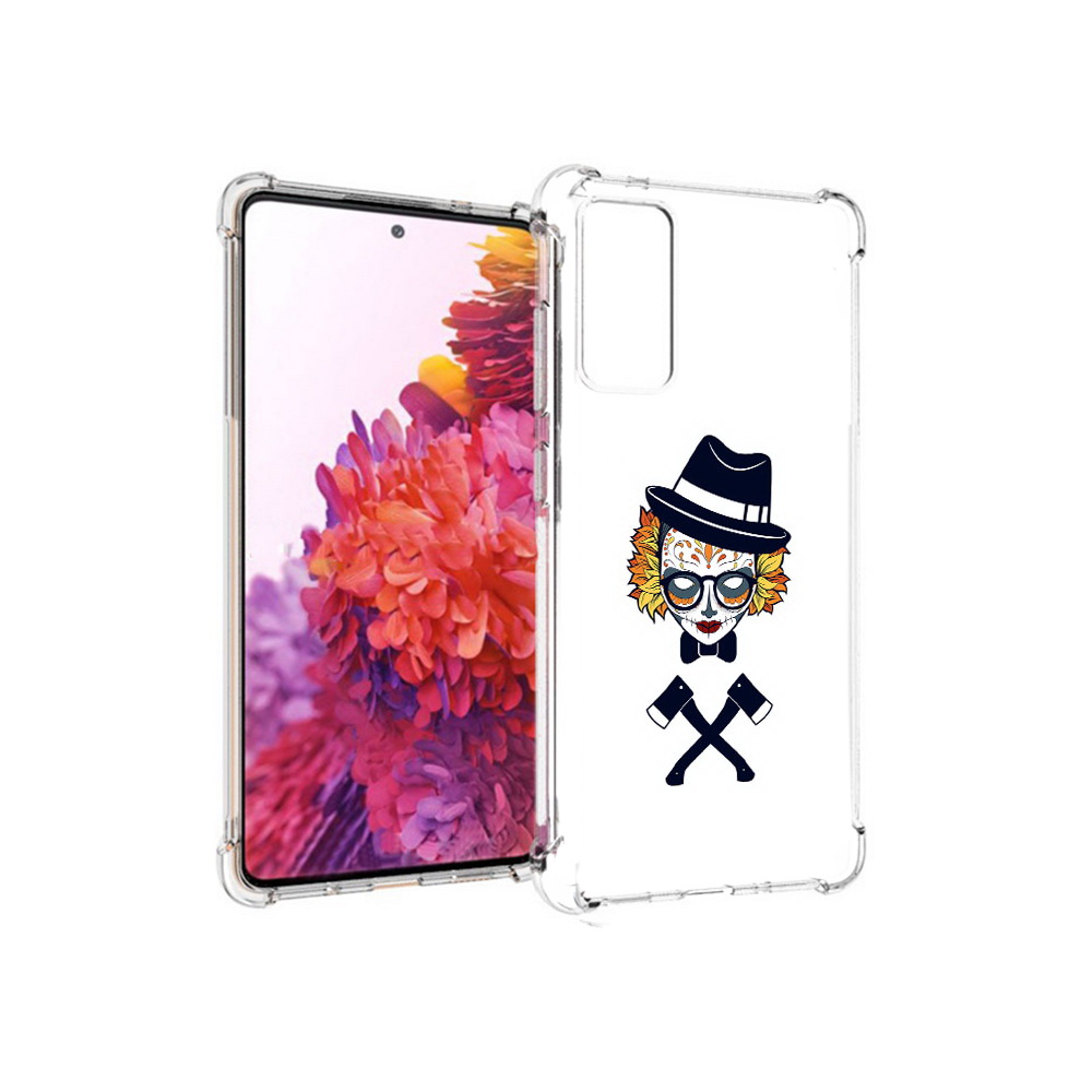 

Чехол MyPads Tocco для Samsung Galaxy S20 FE девушка в маске с топорами рисунок, Прозрачный, Tocco