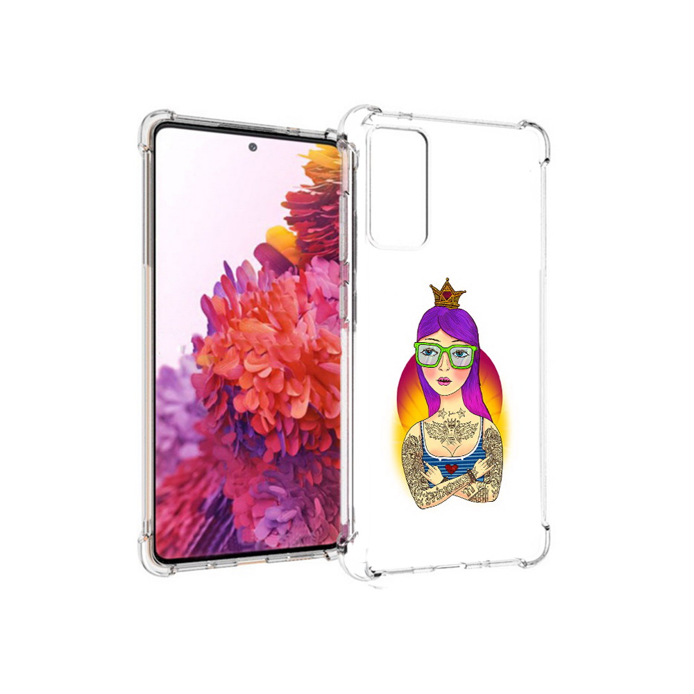 

Чехол MyPads Tocco для Samsung Galaxy S20 FE девушка в татуировках с короной, Прозрачный, Tocco
