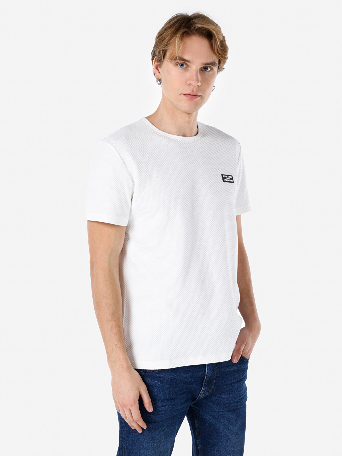 

Футболка мужская Colin's CL1066782 белая XL, Белый, CL1066782