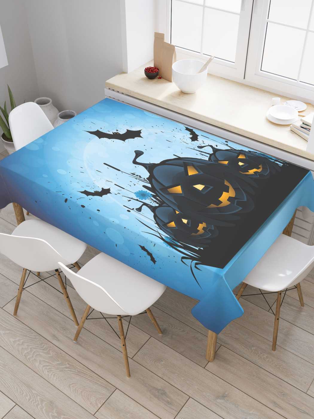 

Скатерть прямоугольная JoyArty "Тыквенный ужас" из сатена, 180x145 см, Тыквенный ужас