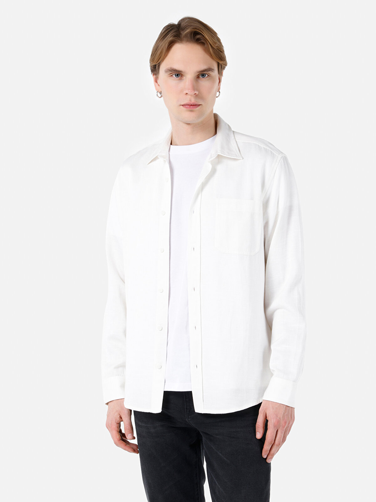 

Рубашка мужская Colin's CL1066931 белая 2XL, Белый, CL1066931