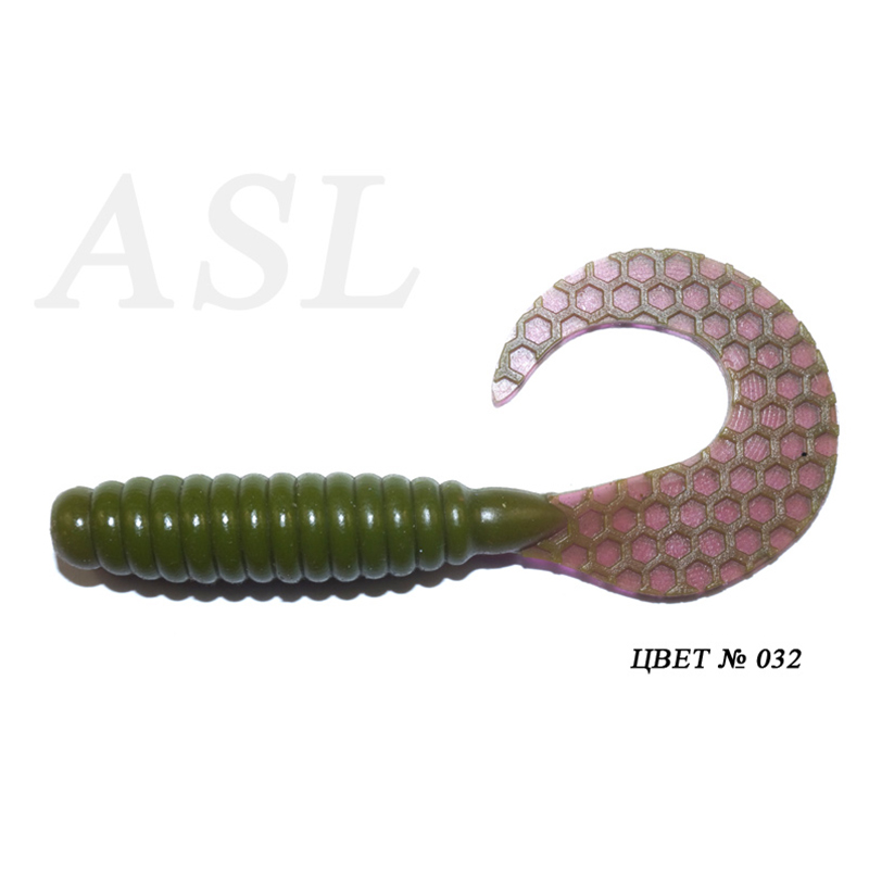 

Силиконовая приманка ASL Твистер цв. 032 L-7,5см 5шт/уп, Твистер