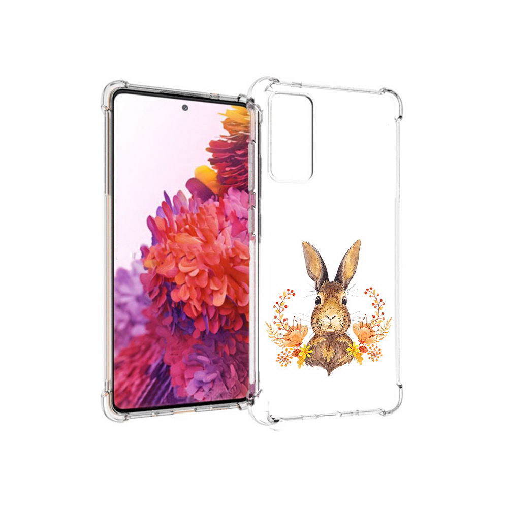 

Чехол MyPads Tocco для Samsung Galaxy S20 FE зайка в цветах (PT153647.496.349), Прозрачный, Tocco