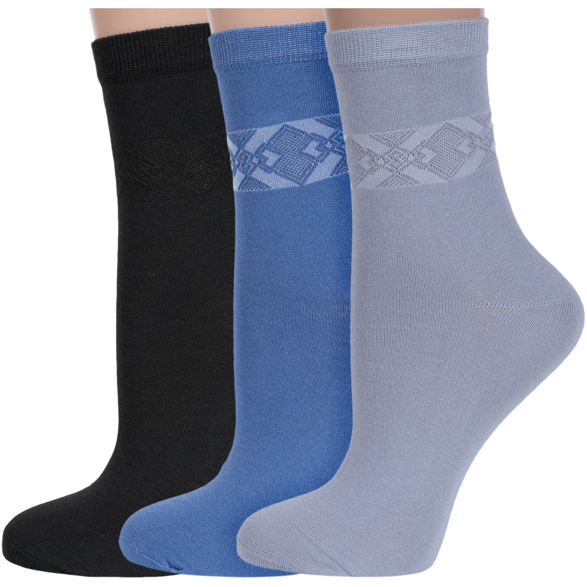 

Комплект носков женских Rusocks 3-Ж3-13057 разноцветных 23-25, Черный;синий;серый, 3-Ж3-13057