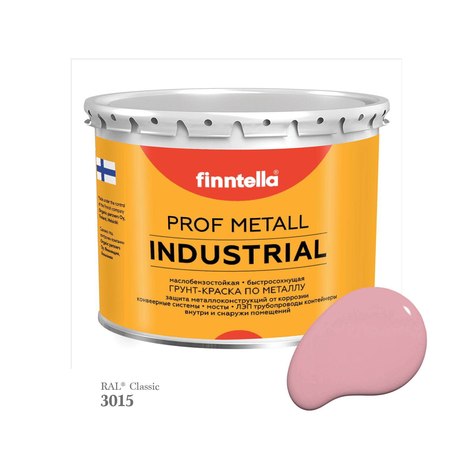 

Краска METALL Prof INDUSTRIAL Matta, цвет RAL3015 Светло-розовый (Light pink), 2,7л, METALL Prof Matta