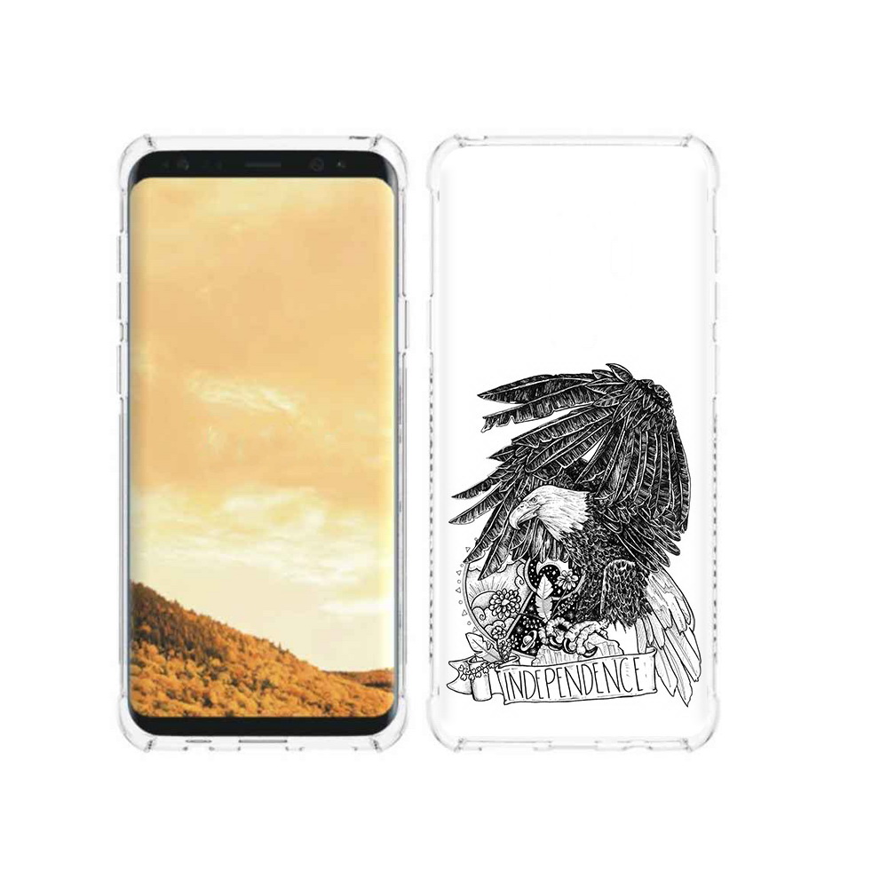 

Чехол MyPads Tocco для Samsung Galaxy S9 черно белый сокол (PT98329.588.688), Прозрачный, Tocco