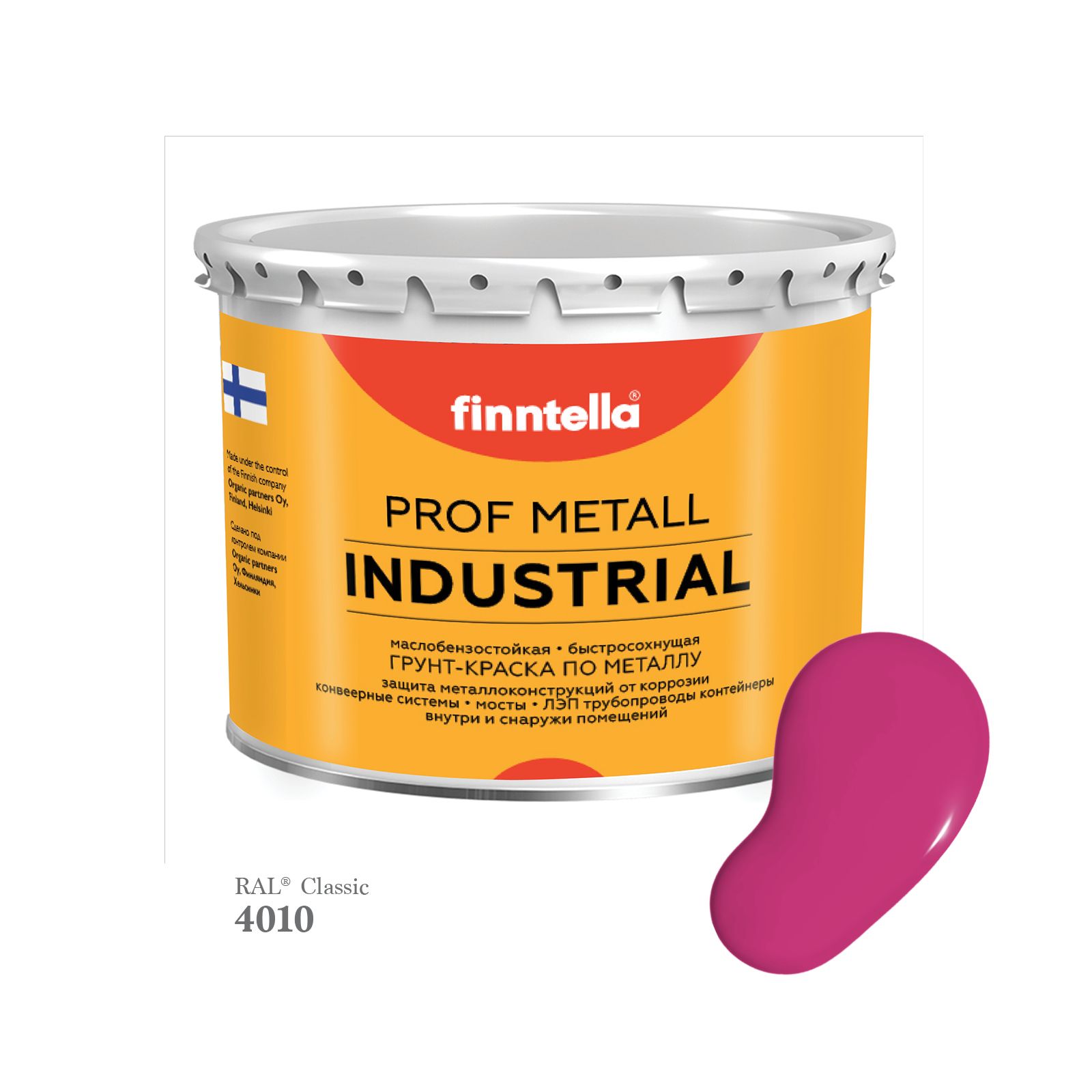 

Краска METALL Prof INDUSTRIAL Matta, цвет RAL4010 Телемагента (Telemagenta), 2,7л, Фиолетовый, METALL Prof Matta