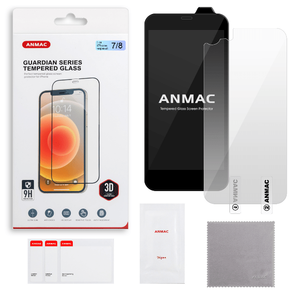 

Защитное стекло ANMAC для iPhone 7/8 3D + пленка назад черный