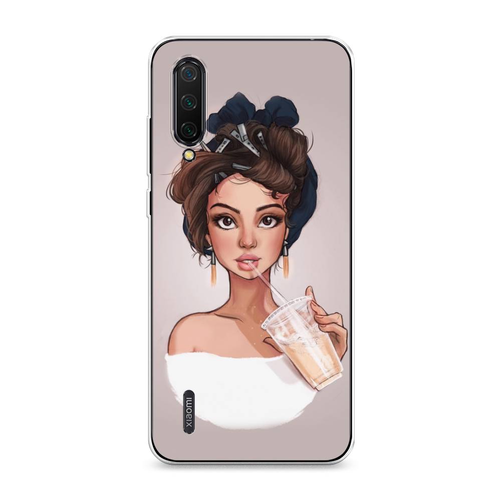 

Чехол на Xiaomi Mi CC9 "Девушка с фраппе", Серый, 36150-6
