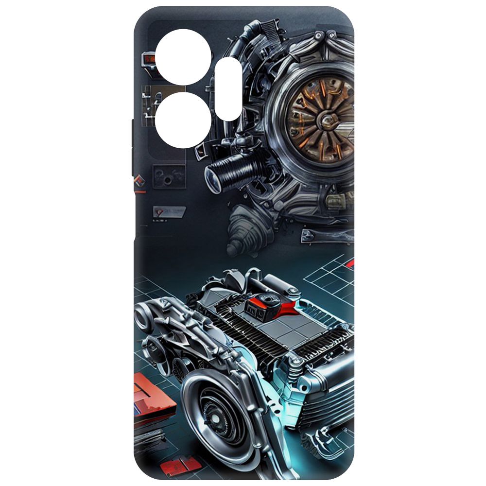 Чехол-накладка Krutoff Soft Case Моторы для Infinix Zero 20 черный