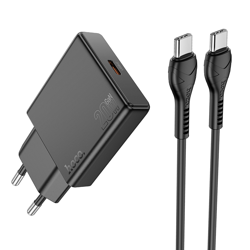 Сетевое зарядное устройство Hoco type-c - type-c 1xUSB Type-C 3 А черный