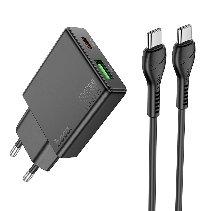 

Сетевое зарядное устройство Hoco type-c - type-c 1xUSB, 1xUSB Type-C 3 А черный