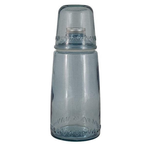 Бутылка для воды 1 л. со стаканом 0,22 л. Natural Water, голубые, SAN MIGUEL