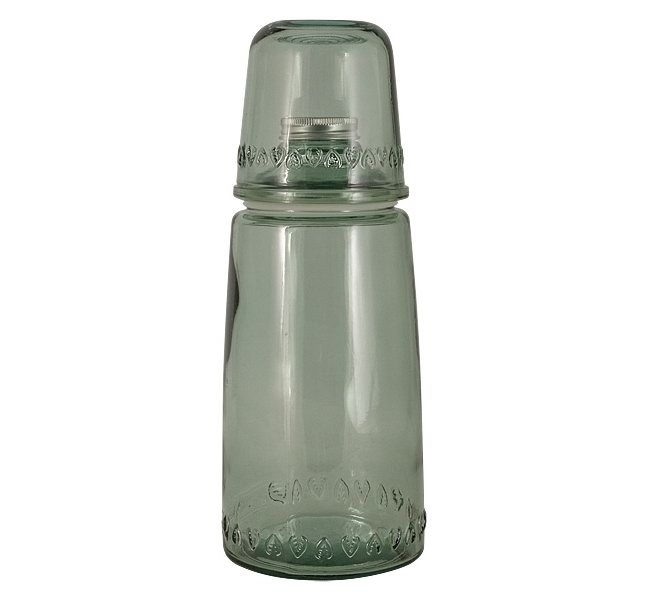 Бутылка для воды 1 л. со стаканом 0,22 л. Natural Water, зелёные, SAN MIGUEL