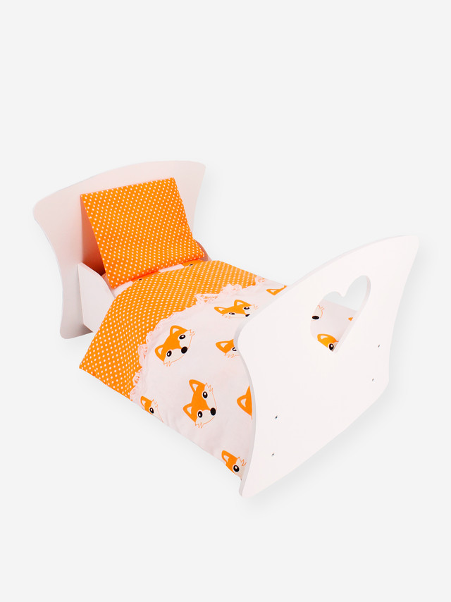 Постель для кукол Body Pillow Одеяло, матрас, подушка белый/оранжевый сумка для кукол меховая белый