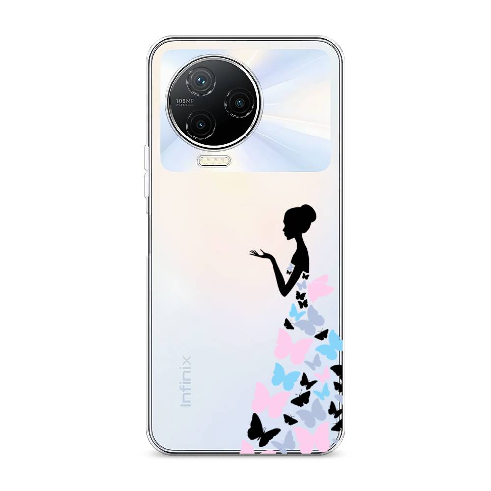 

Чехол Awog на Infinix NOTE 12 2023 / Инфиникс Нот 12 2023 "Платье из бабочек", Белый;розовый