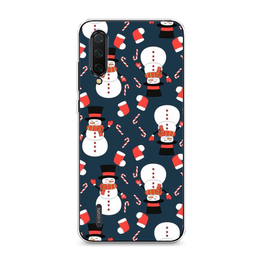 

Чехол на Xiaomi Mi CC9 "Синие снеговики", Синий;белый;красный, 36150-5