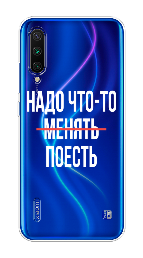 

Чехол на Xiaomi Mi CC9 "Надо что-то поесть", Белый;красный, 36150-6