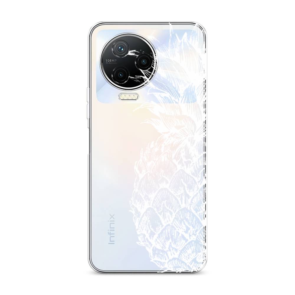 

Чехол Awog на Infinix NOTE 12 2023 / Инфиникс Нот 12 2023 "Ананас графика белая", Белый