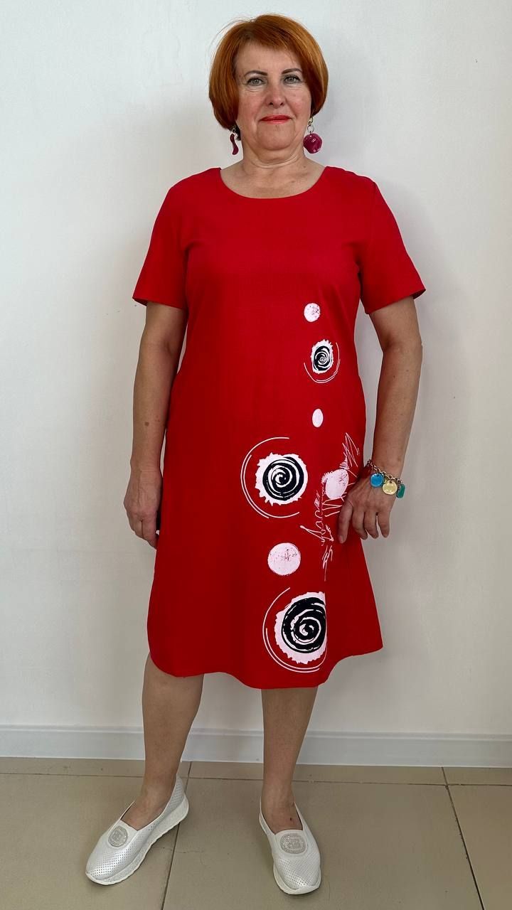 Платье женское Asen 1758 красное 50 RU