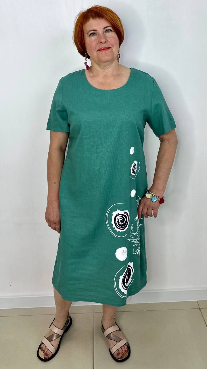 Платье женское Asen 1758 зеленое 50 RU