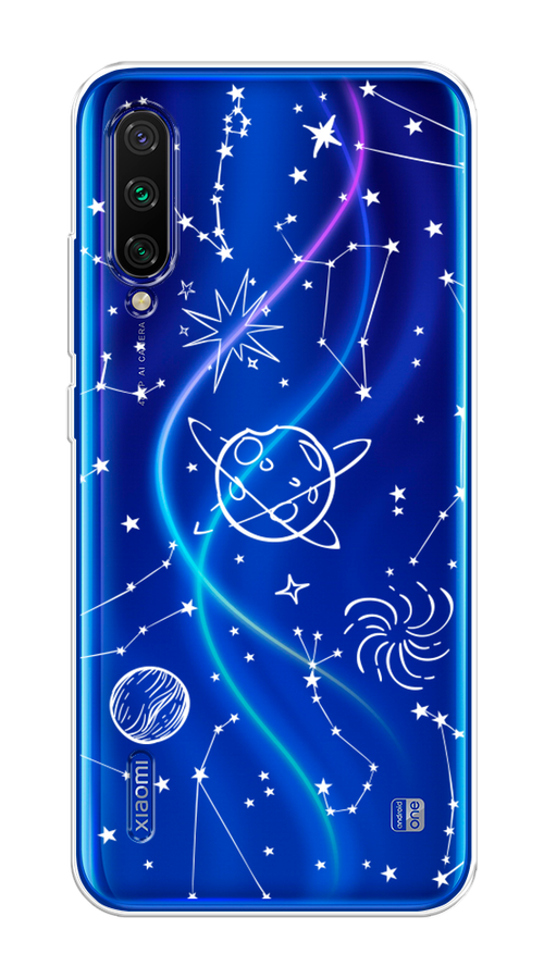 

Чехол на Xiaomi Mi CC9 "Планеты в космосе", Белый, 36150-2