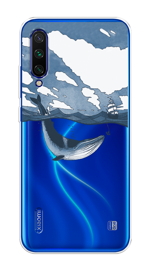 

Чехол на Xiaomi Mi CC9 "Большой кит", Синий, 36150-1