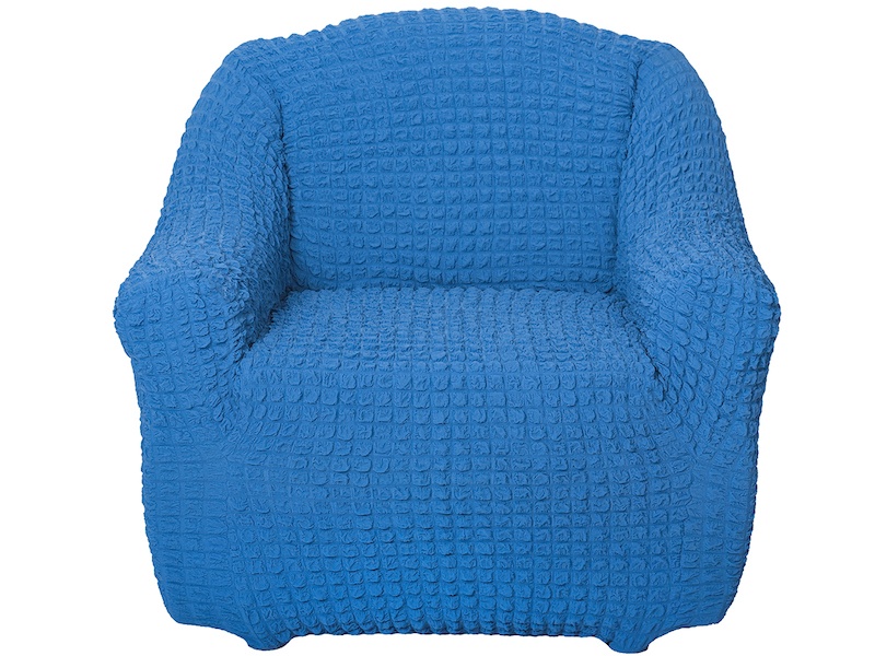 фото Чехол на кресло без оборки venera, цвет голубой