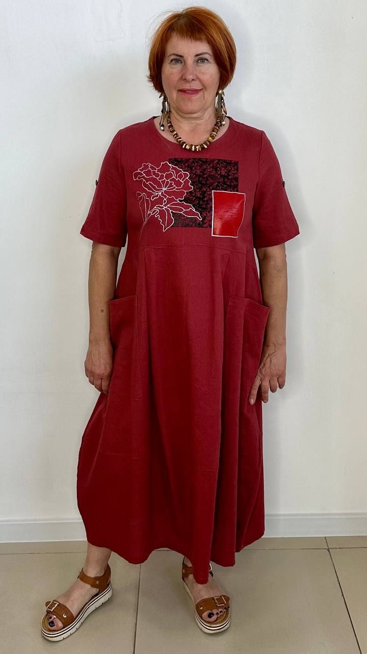 Платье женское Asen 96 красное 52 RU